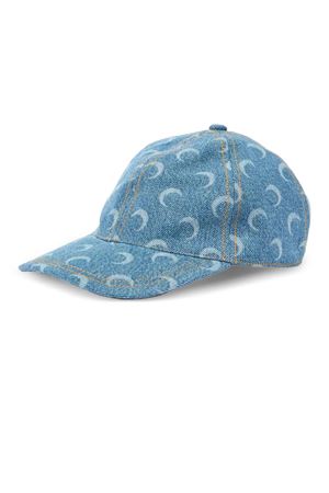 Light blue denim moon baseball cap organic cotton MARINE SERRE | UHG048ACDEN0011BL05